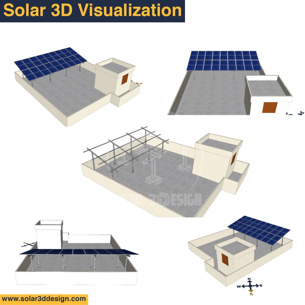 These are multiple 3d views solar structure.