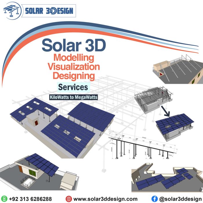 solar 3d design and visualization services for different solar structures in Pakistan available.